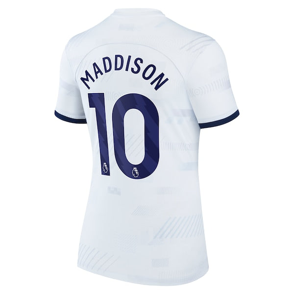 James Maddison Tottenham Hotspur Nike Women's 2023/24 Home Stadium Replica Player Jersey - White/Navy/Tan - Image 3