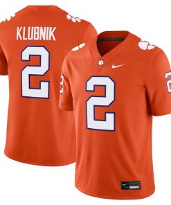 Men's Nike Cade Klubnik Orange Clemson Tigers NIL Football Game Jersey