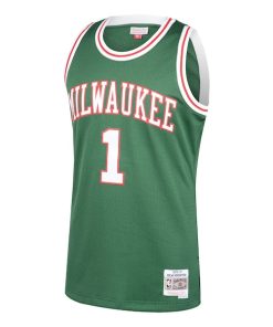 Alternative view of Oscar Robertson Milwaukee Bucks 2001/02 Hardwood Classics Swingman Jersey - Green