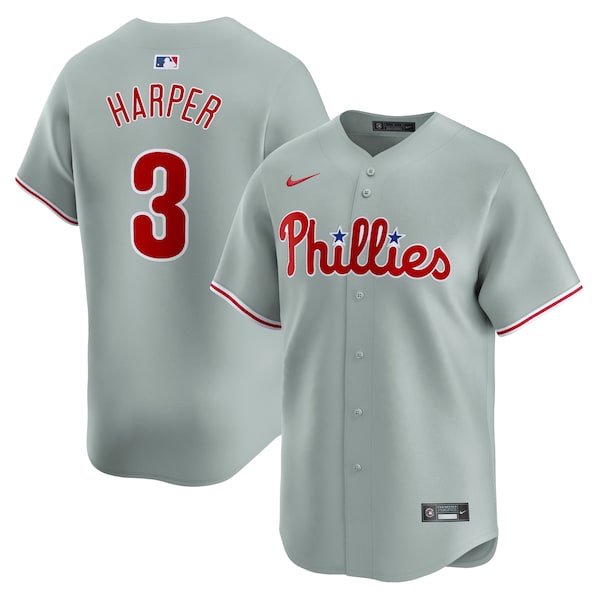 Bryce Harper Philadelphia Phillies Nike Away Limited Player Jersey - Gray/White - Image 3