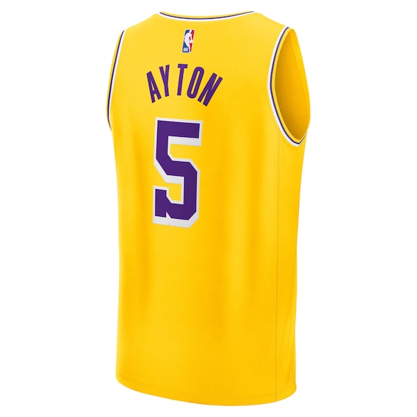 Deandre Ayton Los Angeles Lakers Youth Fast Break Replica Player Jersey - Icon Edition - Gold - Image 3