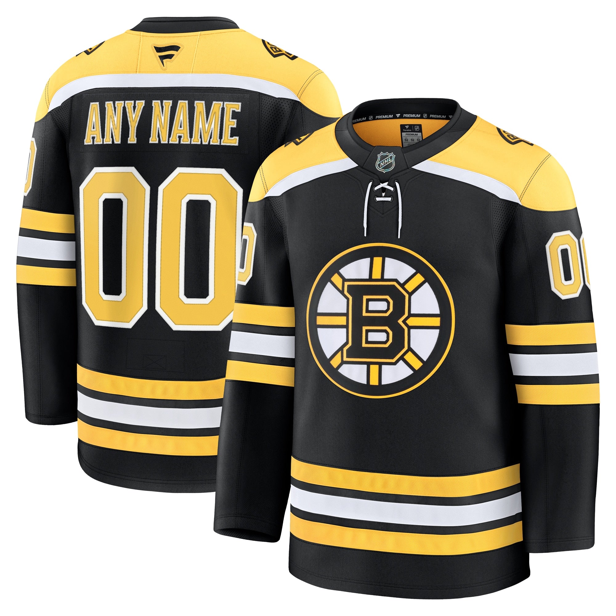 Boston Bruins Away Premium Custom Jersey - White/Black - Image 8