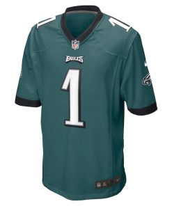 Alternative view of Jalen Hurts Philadelphia Eagles Nike Team Game Jersey - Midnight Green