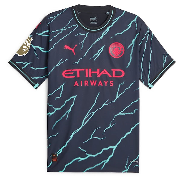 Erling Haaland Manchester City Puma 2023/24 Third Authentic Player Jersey - Navy - Image 2