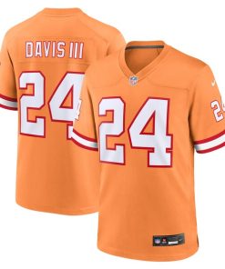 Alternative view of Carlton Davis III Tampa Bay Buccaneers Nike Throwback Game Jersey - Orange/Red