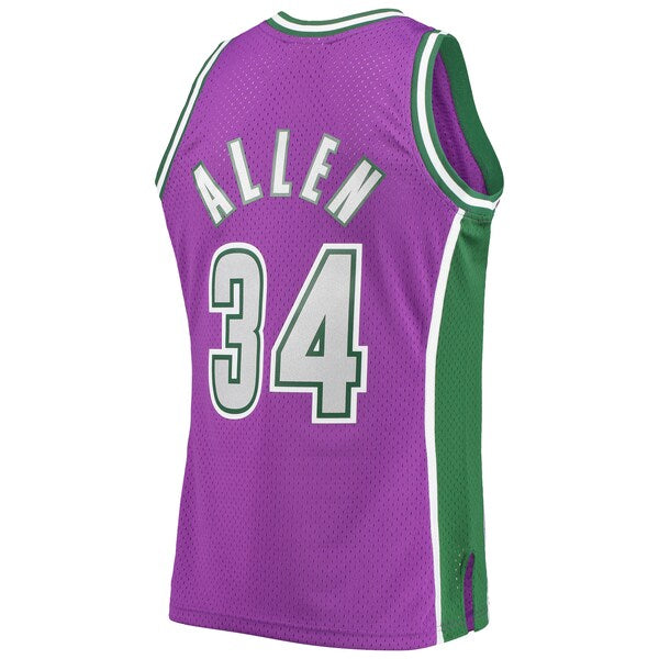 Ray Allen Milwaukee Bucks 2001/02 Hardwood Classics Swingman Jersey - Purple - Image 3
