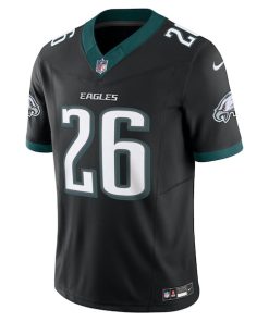 Alternative view of Saquon Barkley Philadelphia Eagles Nike Vapor F.U.S.E. Limited Jersey - Black