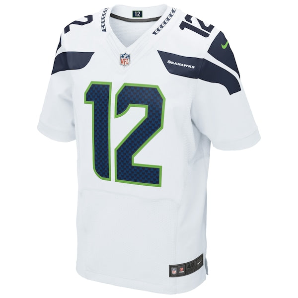 12s Seattle Seahawks Nike Elite Jersey - White - Image 2