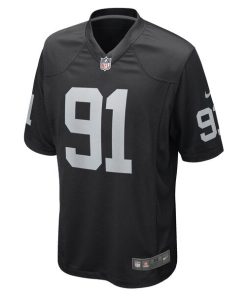 Alternative view of Bilal Nichols Las Vegas Raiders Nike Game Player Jersey - Black