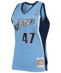 Alternative view of Andrei Kirilenko Utah Jazz 2009/10 Hardwood Classics Swingman Jersey - Powder Blue
