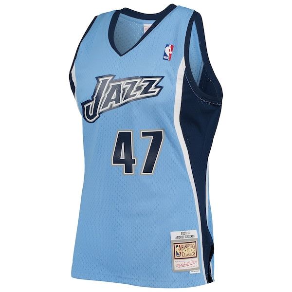 Andrei Kirilenko Utah Jazz 2009/10 Hardwood Classics Swingman Jersey - Powder Blue - Image 2