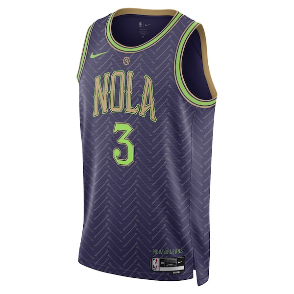 CJ McCollum New Orleans Pelicans Nike Unisex 2024/25 Swingman Player Jersey - City Edition - Purple - Image 2