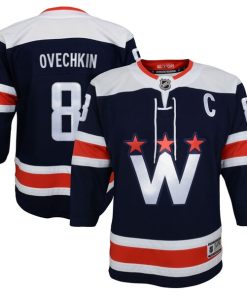 Alternative view of Alexander Ovechkin Washington Capitals Youth 2020/21 Alternate Premier Player Jersey - Navy/Red