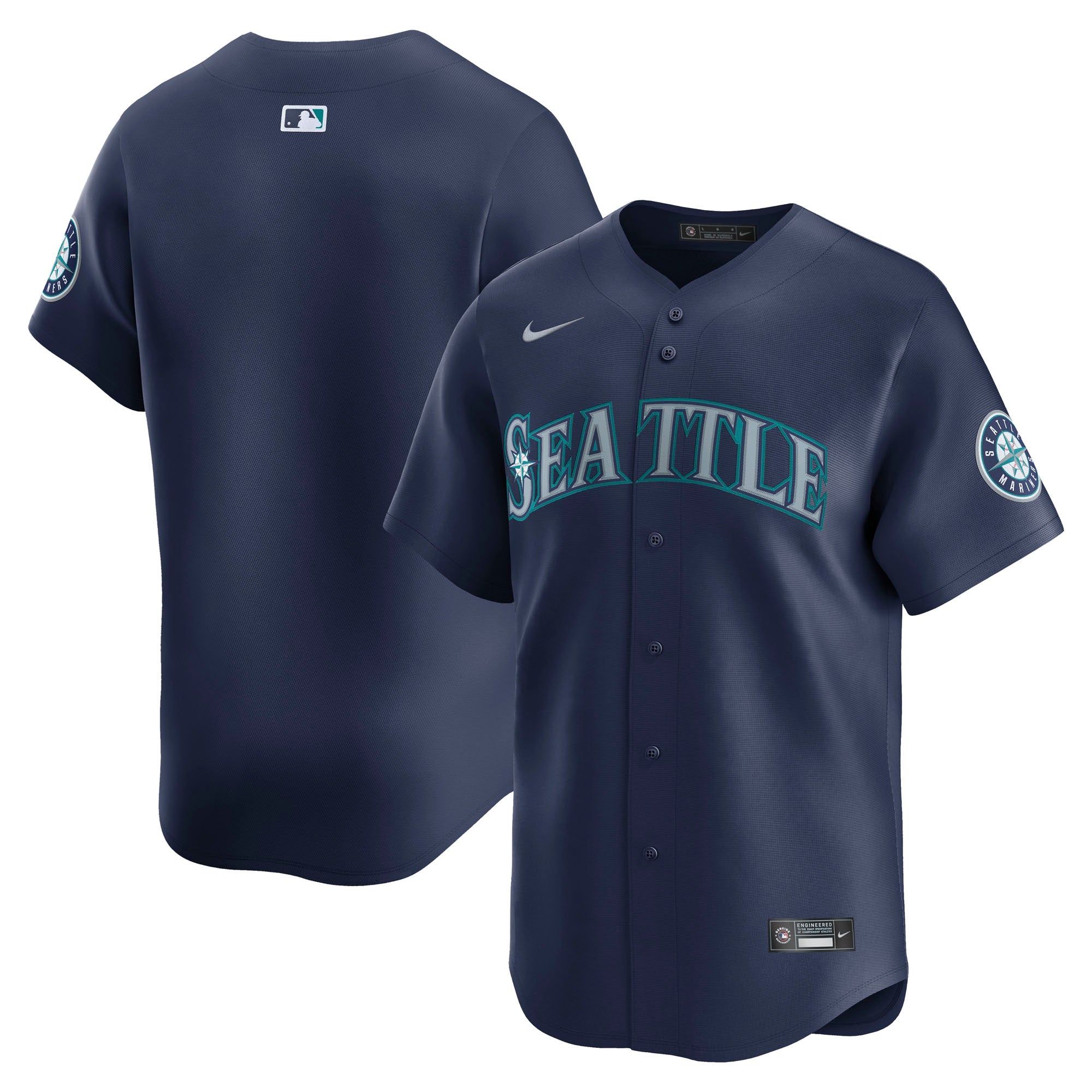 Seattle Mariners Nike Alternate Limited Jersey - Aqua/Navy - Image 5