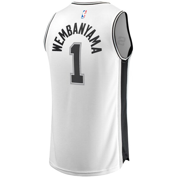 Victor Wembanyama San Antonio Spurs Fast Break Replica Player Jersey - Association Edition - White/Black - Image 4