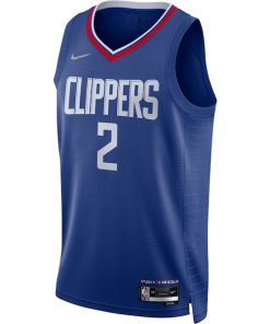 Alternative view of Kawhi Leonard LA Clippers Nike 2021/22 Diamond Swingman Jersey - Icon Edition - Royal