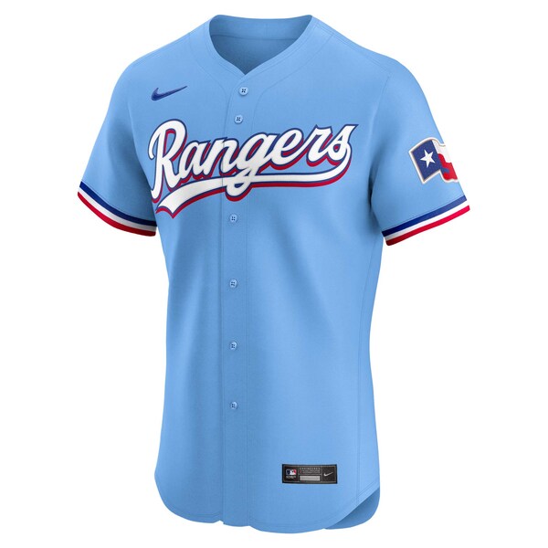 Texas Rangers Nike Alternate Vapor Premier Elite Patch Jersey - Light Blue - Image 3