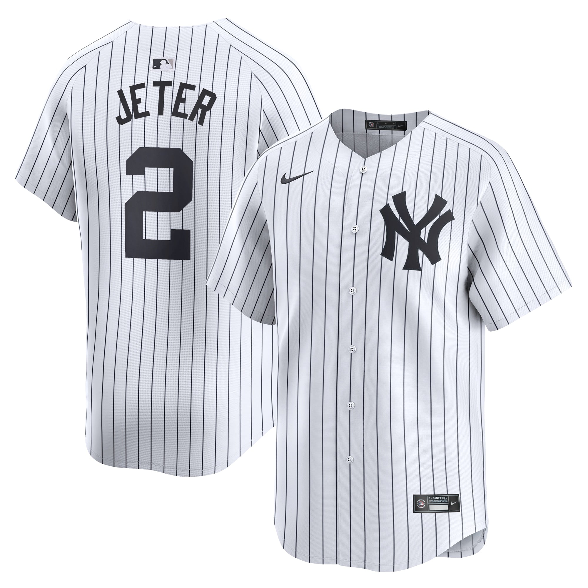Derek Jeter New York Yankees Nike Away Limited Player Jersey - Gray/White - Image 6