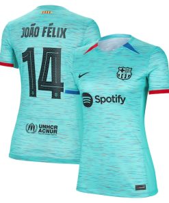 Jo?o F¨¦lix Barcelona Nike Women's 2023/24 Third Replica Jersey - Aqua