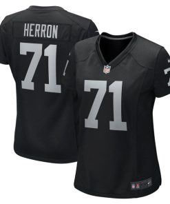 Justin Herron Las Vegas Raiders Nike Women's Team Game Jersey -  Black
