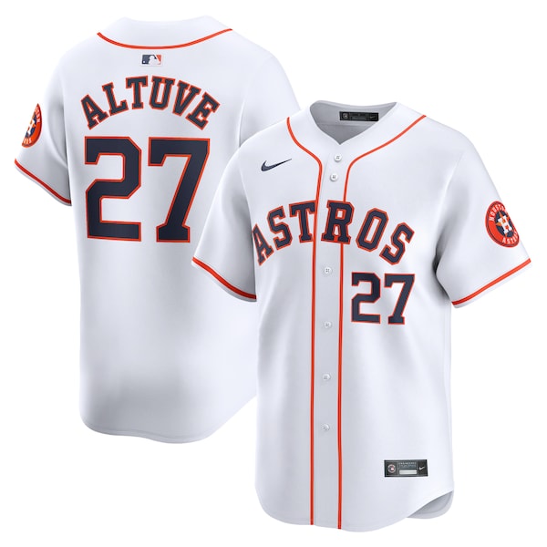 Jose Altuve Houston Astros Nike Home Limited Player Jersey - White/Gray - Image 2