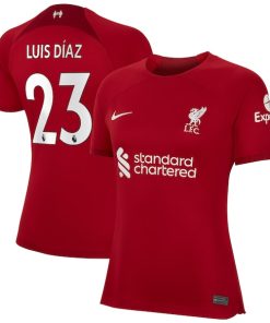 Luis Diaz Liverpool Nike Women's 2022/23 Home Breathe Stadium Replica Player Jersey - Red