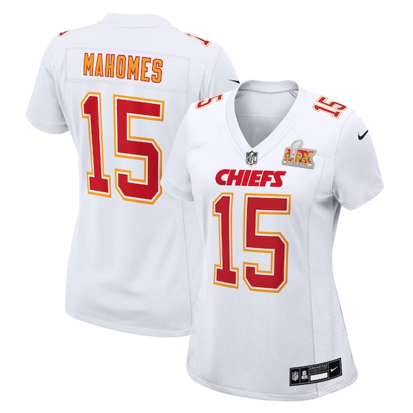 Patrick Mahomes Kansas City Chiefs Nike Women's Super Bowl LIX Fashion Game Jersey - Tundra White/Black - Image 2