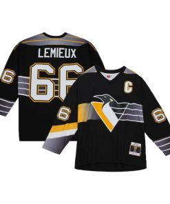 Mario Lemieux Pittsburgh Penguins Captain's Patch 1996/97 Blue Line Player Jersey - Black