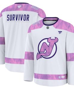 New Jersey Devils  Hockey Fights Cancer Practice Jersey - White