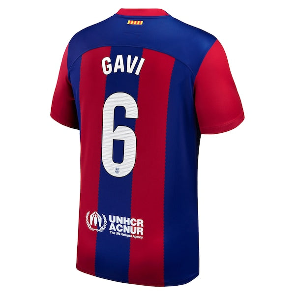 Gavi Barcelona Nike 2023/24 Home Stadium Replica Player Jersey - Royal/Aqua/White - Image 4