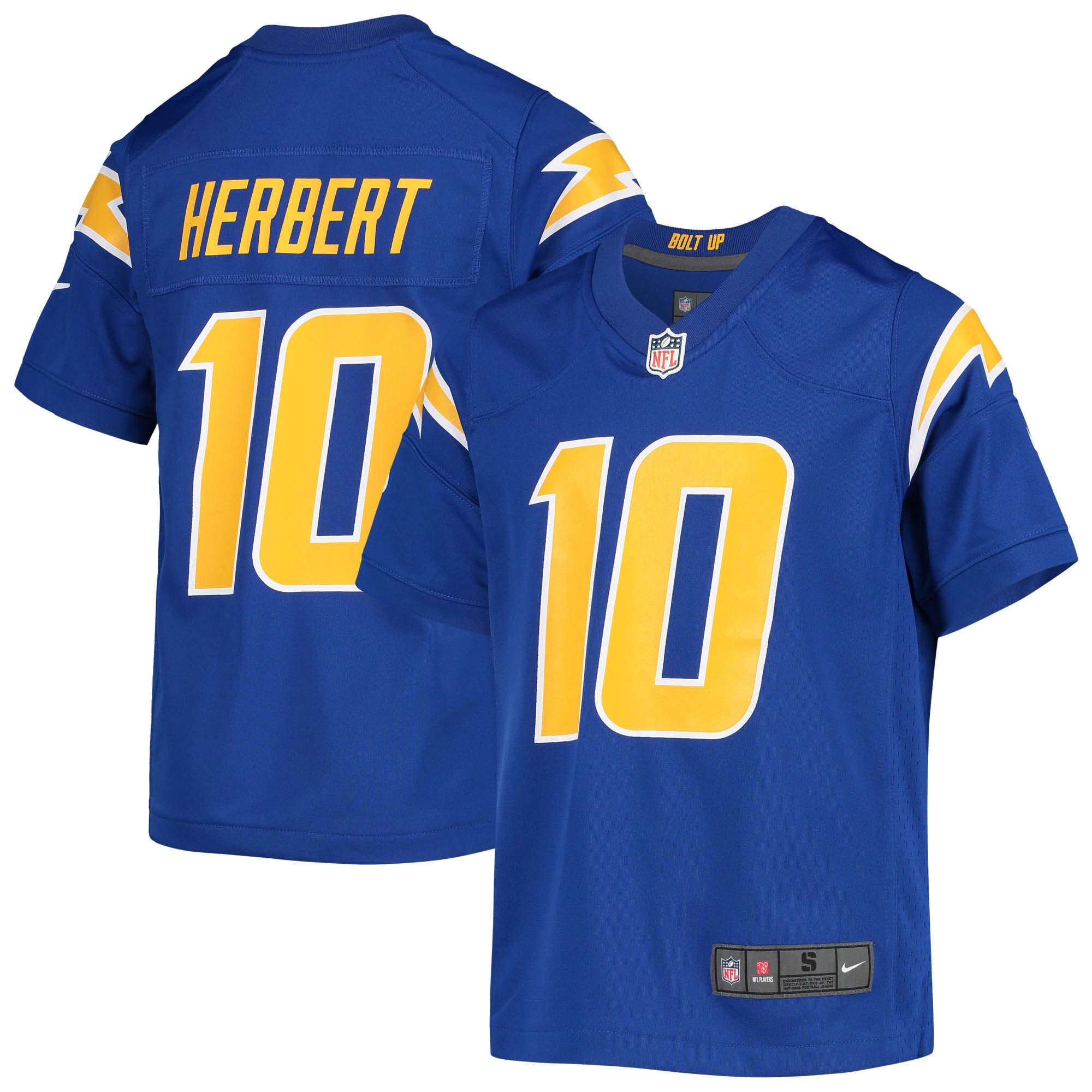 Justin Herbert Los Angeles Chargers Nike Youth Game Jersey - White/Navy/Powder Blue/Royal - Image 10