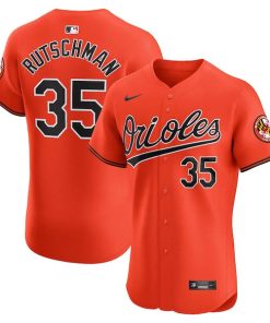 Alternative view of Adley Rutschman Baltimore Orioles Nike Alternate Elite Player Jersey - Orange