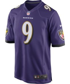 Alternative view of Justin Tucker Baltimore Ravens Nike Game Jersey - Purple