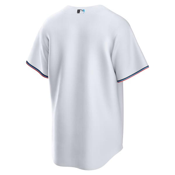 Miami Marlins Nike Home Blank Replica Jersey - White - Image 3
