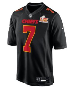 Alternative view of Harrison Butker Kansas City Chiefs Nike Super Bowl LIX Fashion Game Jersey - Carbon Black