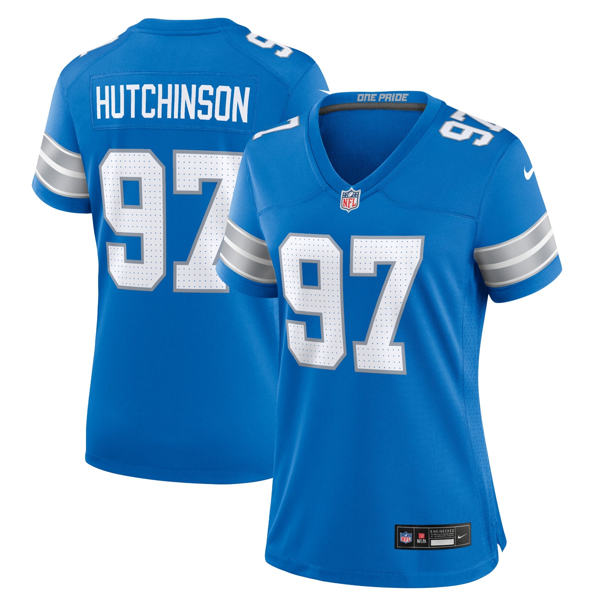 Aidan Hutchinson Detroit Lions Nike Women's 2nd Alternate Game Jersey - Black/Blue/White - Image 7