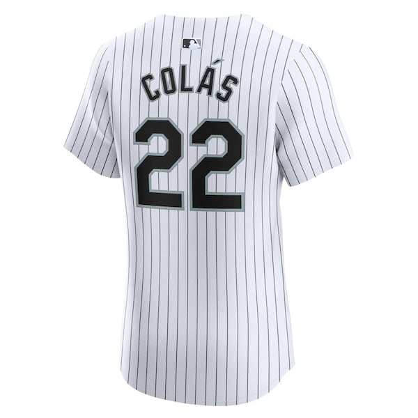 Oscar Colas Chicago White Sox Nike Home Elite Player Jersey - White - Image 3