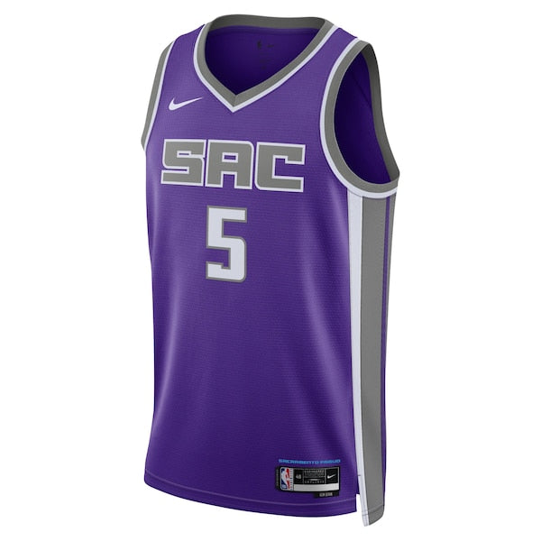 De'Aaron Fox Sacramento Kings Nike Unisex Swingman Jersey - Icon Edition - Purple - Image 2