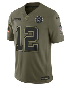 Alternative view of Roger Staubach Dallas Cowboys Nike 2025 Salute to Service Retired Limited Jersey - Olive