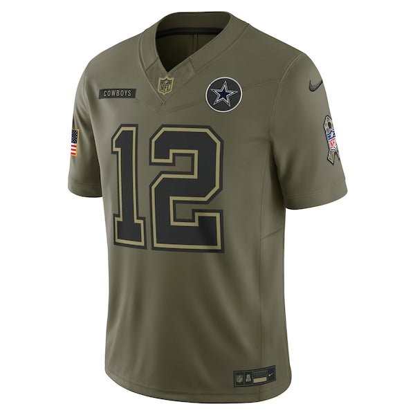 Roger Staubach Dallas Cowboys Nike 2025 Salute to Service Retired Limited Jersey - Olive - Image 2