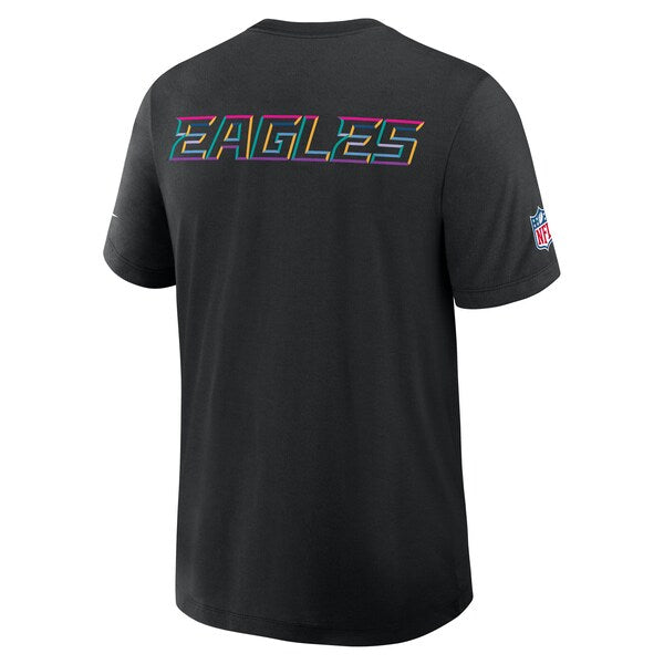Philadelphia Eagles Nike Tall 2025 NFL Crucial Catch Tri-Blend Dri-FIT T-Shirt - Black - Image 6