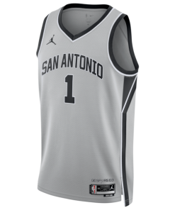 Alternative view of Victor Wembanyama San Antonio Spurs Jordan Brand Unisex  Swingman Jersey - Statement Edition - Silver