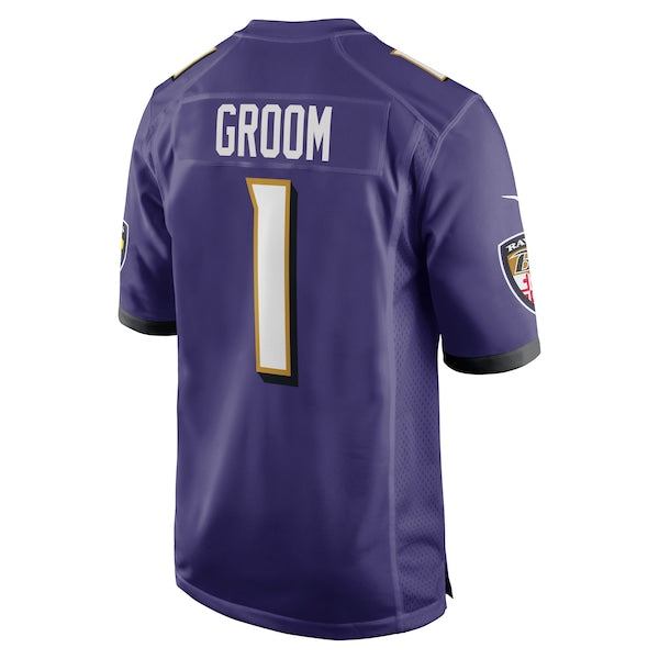 Number 1 Groom Baltimore Ravens Nike Game Jersey - Purple - Image 3