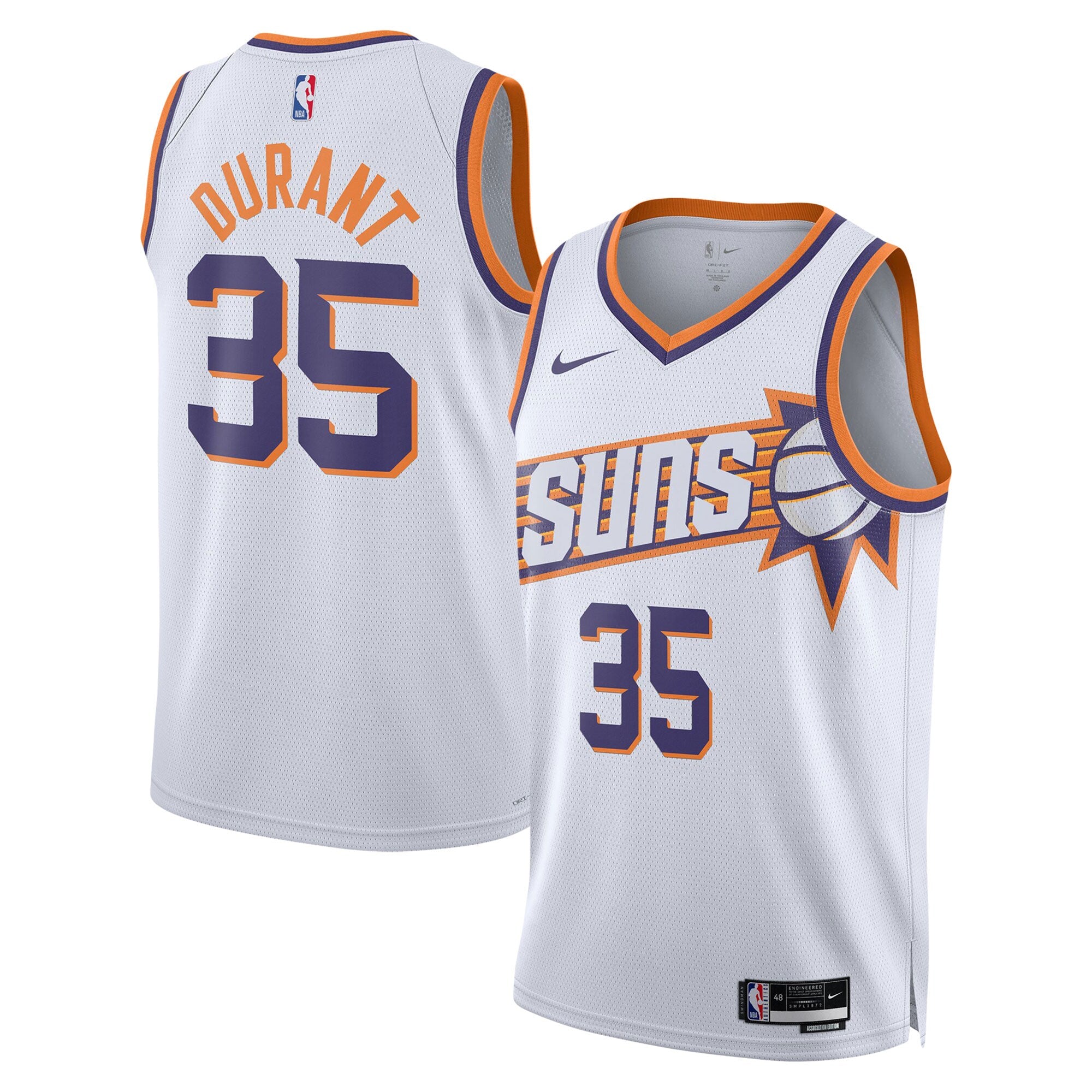 Kevin Durant Phoenix Suns Nike Unisex Swingman Jersey - Icon Edition - Purple/White - Image 5