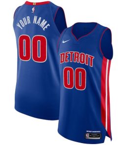 Detroit Pistons Nike Authentic Custom Jersey Blue - Icon Edition