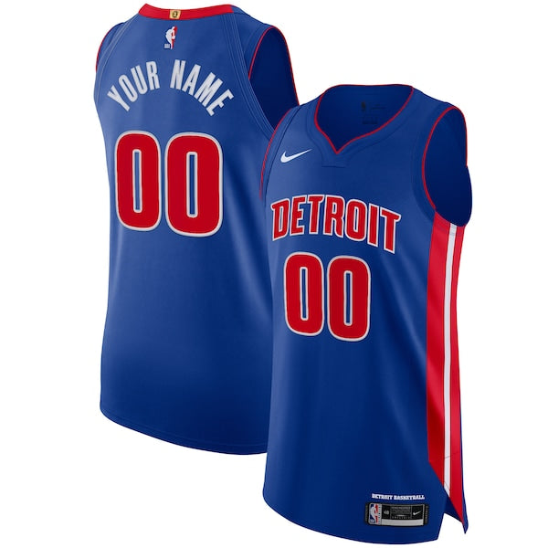 Detroit Pistons Nike Authentic Custom Jersey Blue - Icon Edition