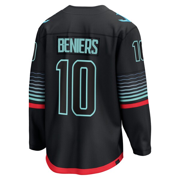 Matty Beniers Seattle Kraken Alternate Breakaway Player Jersey - Black - Image 3