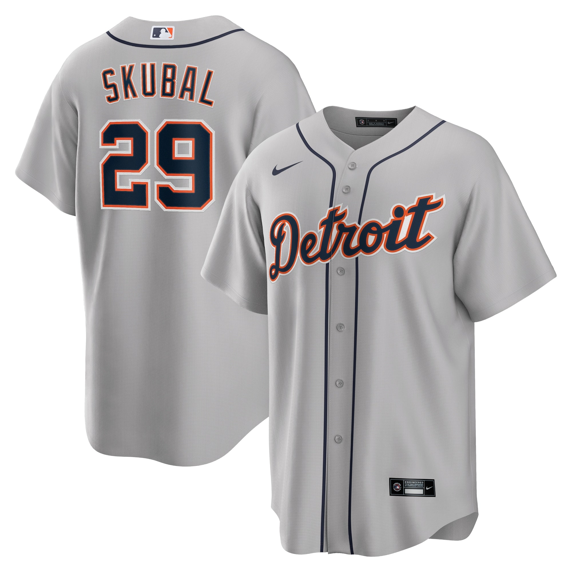 Tarik Skubal Detroit Tigers Nike Home Replica Jersey - White/Gray - Image 5