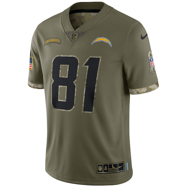 Mike Williams Los Angeles Chargers Nike 2022 Salute To Service Limited Jersey - Olive - Image 2
