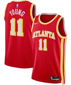 Alternative view of Trae Young Atlanta Hawks Nike Unisex Swingman Jersey - Icon Edition - Red/White